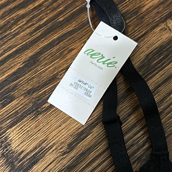 NWT Aerie Black Bralette w/ Lace Trim - Size Medium - Picture 4 of 8